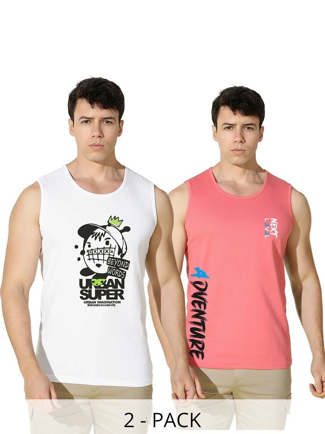 TEEFOX Pack of 2 Printed Cotton Tank-image-35