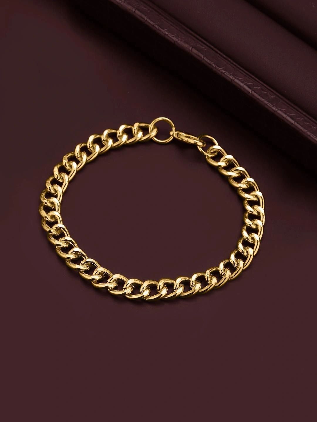 Carlton London Men Gold-Plated Link Bracelet-picture-42