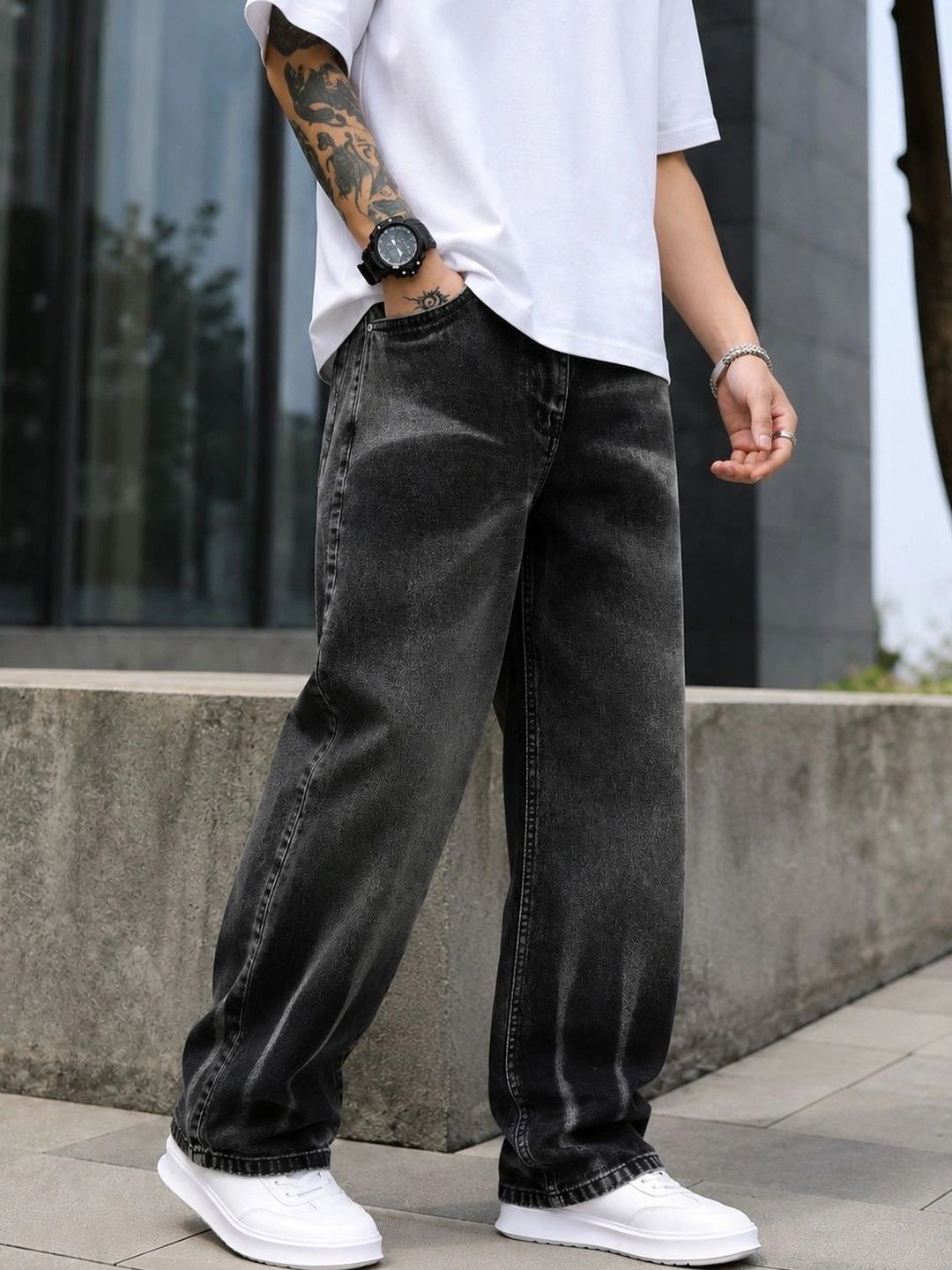 MARK VIEW Men Classic Straight Fit Mid-Rise Stretchable Jeans-picture-10