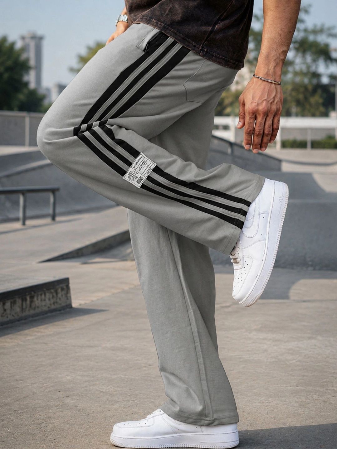 Maniac Men Baggy Colourblocked Training Track Pants-picture-19