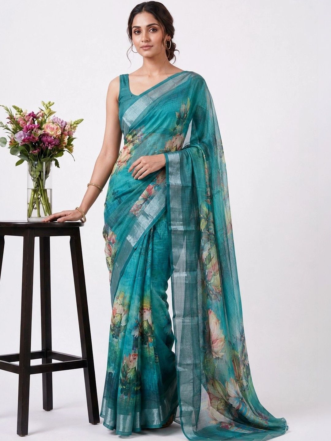 Maavish Floral Chanderi Saree-picture-5
