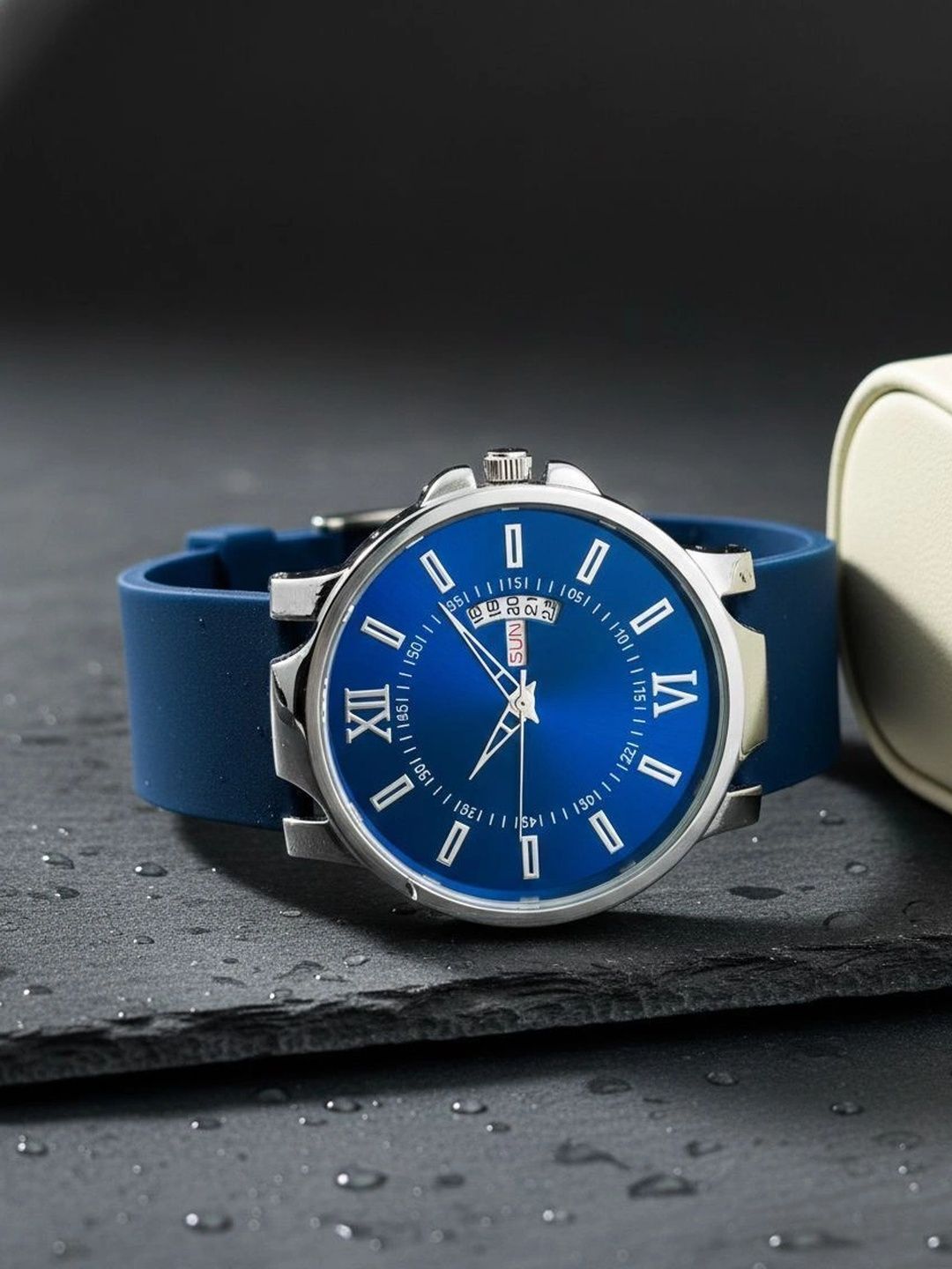 TREX Men Brass Dial & Stainless Steel Straps Analogue Date Aperture Watch NSM-36-BLUE-picture-43