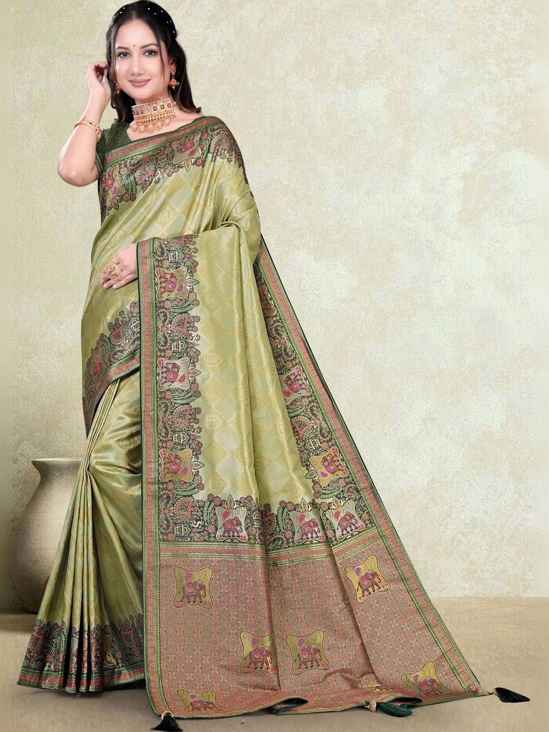 Vedresa Woven Design Zari Tissue Designer Saree-image-46
