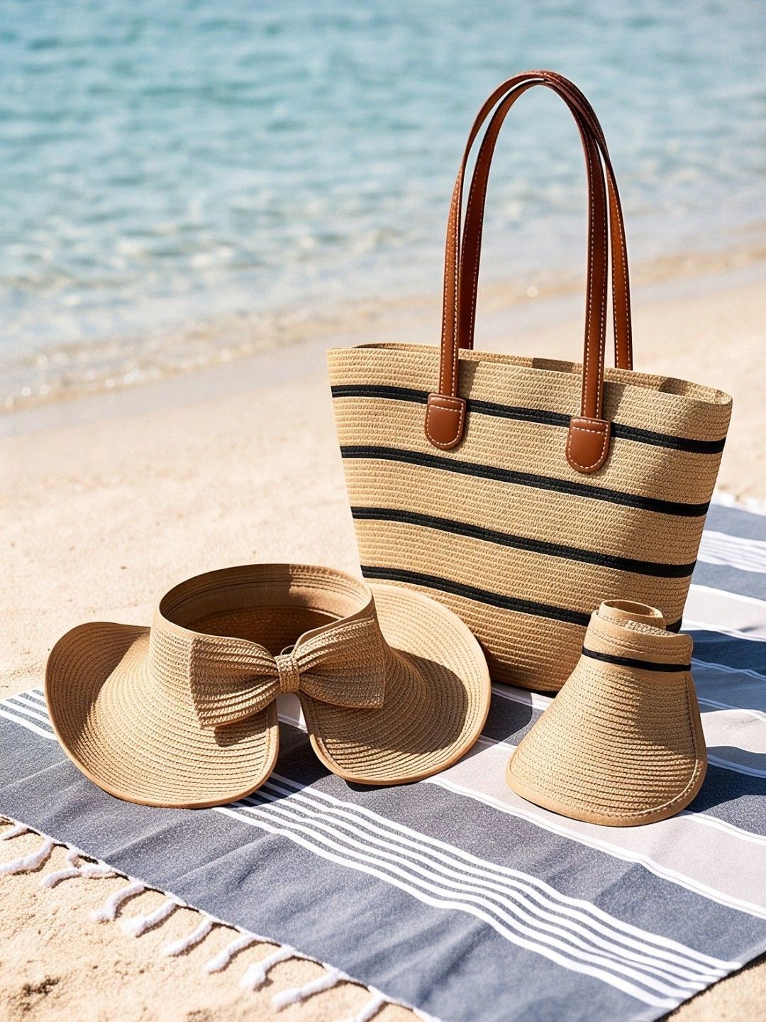 FIND STALK LOVE Striped Shopper Tote Bag-picture-21