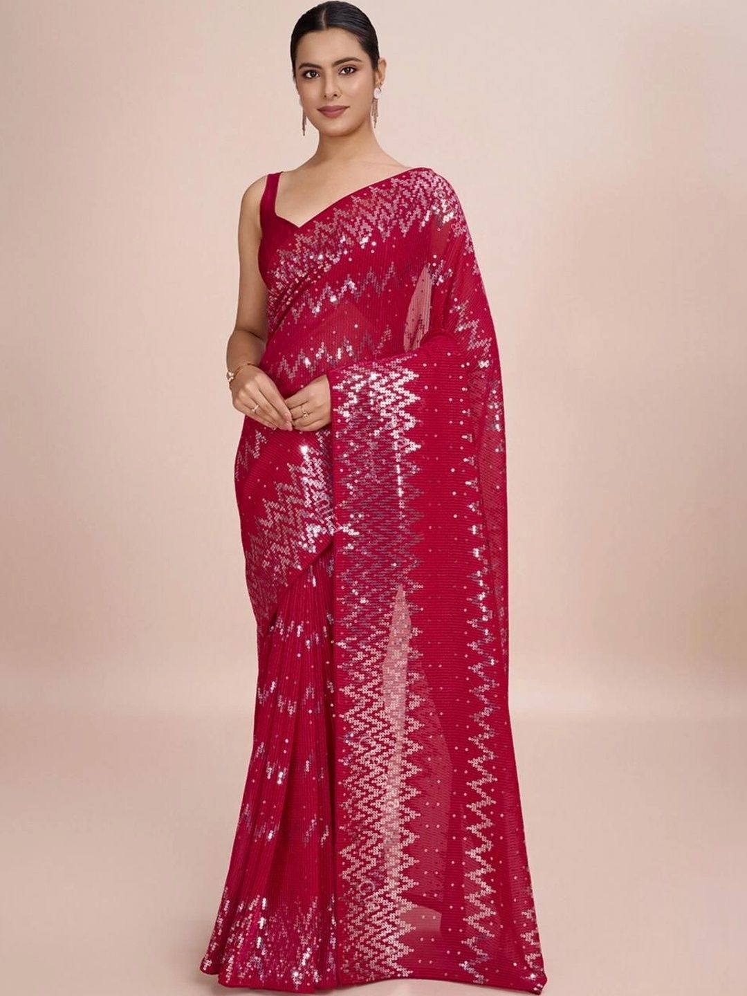 all about you Embellished Sequinned Poly Georgette Designer Saree-picture-29