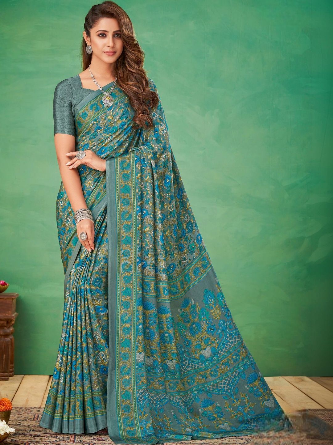 all about you Floral Pure Crepe Saree-picture-43
