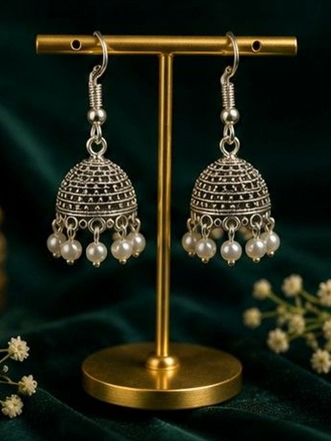 ZALESTI Dome Shaped Jhumkas Earrings-picture-32