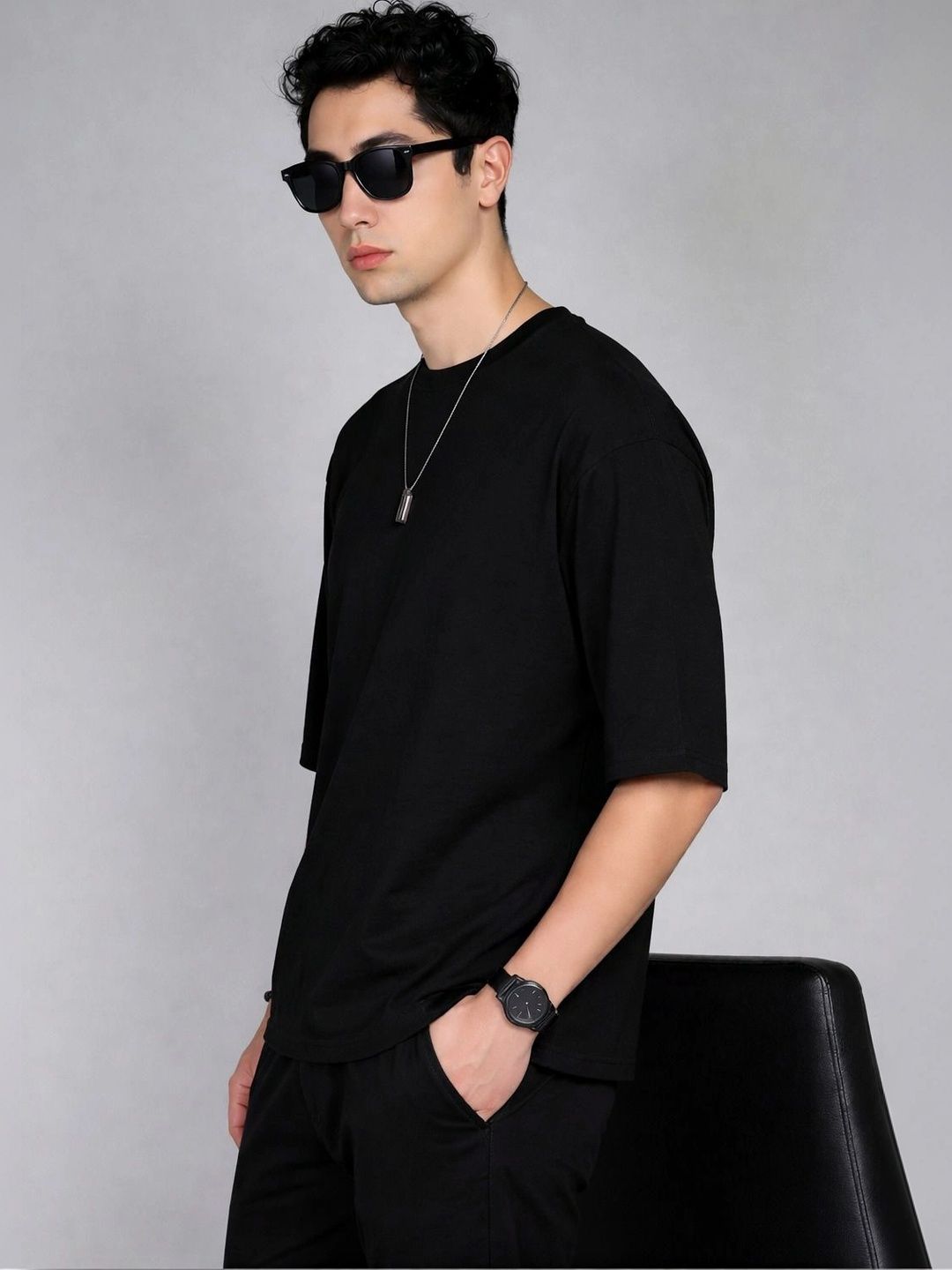 FINWIN Men Drop-Shoulder Sleeves Pure Cotton T-shirt-picture-32