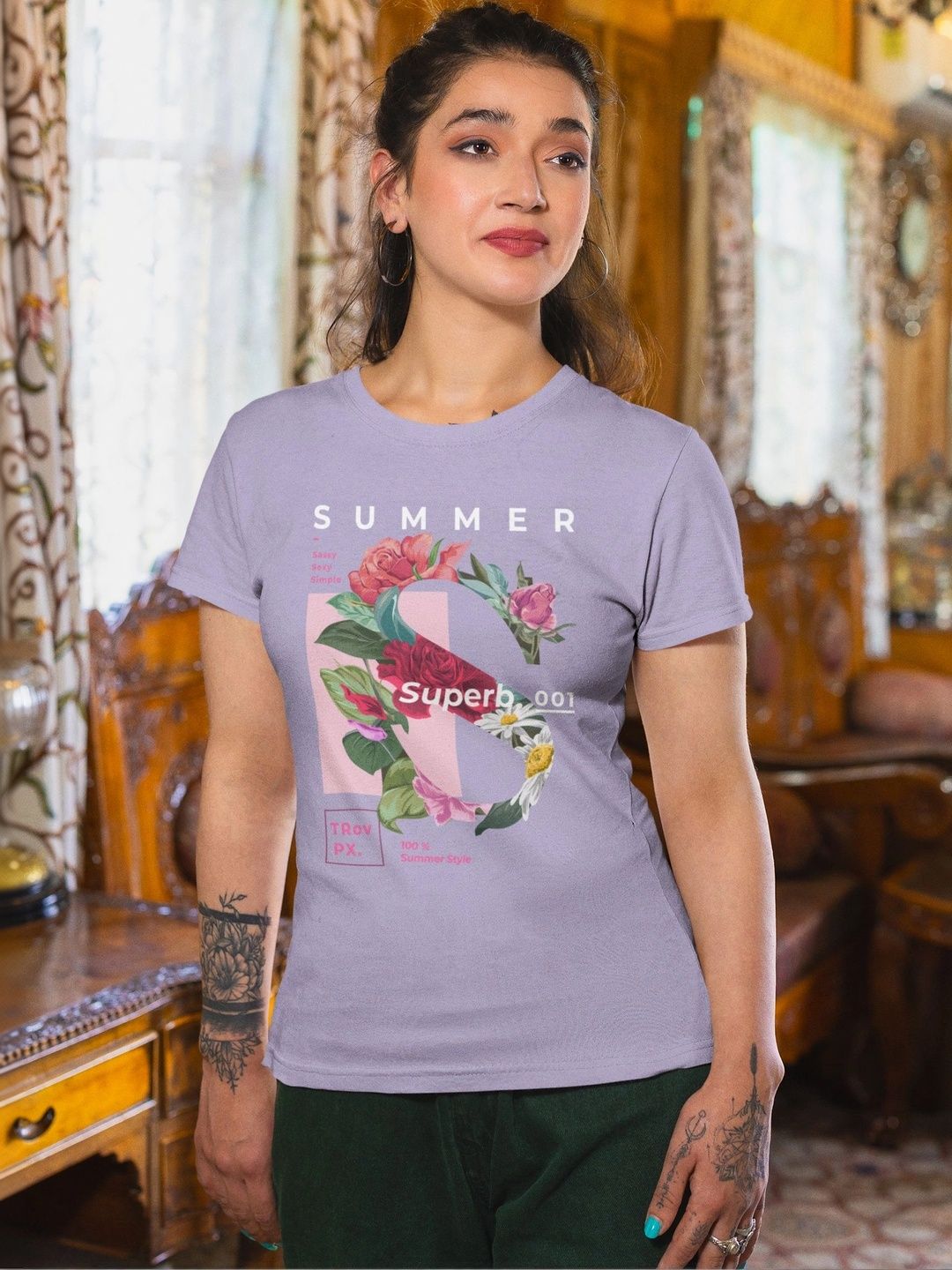 Elegantcrafts Women Floral Printed Cotton Top-image-22