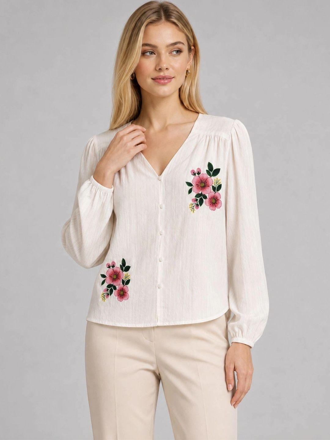HERE&NOW Floral Embroidered Top-picture-50
