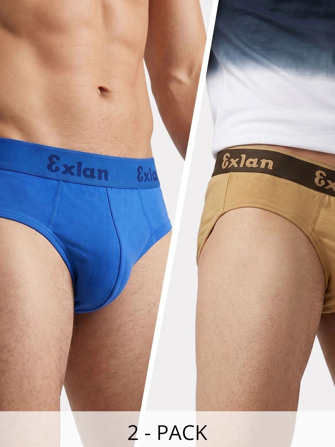 Exlan Men Pack of 2 Anti Bacterial Cotton Bikini-picture-38