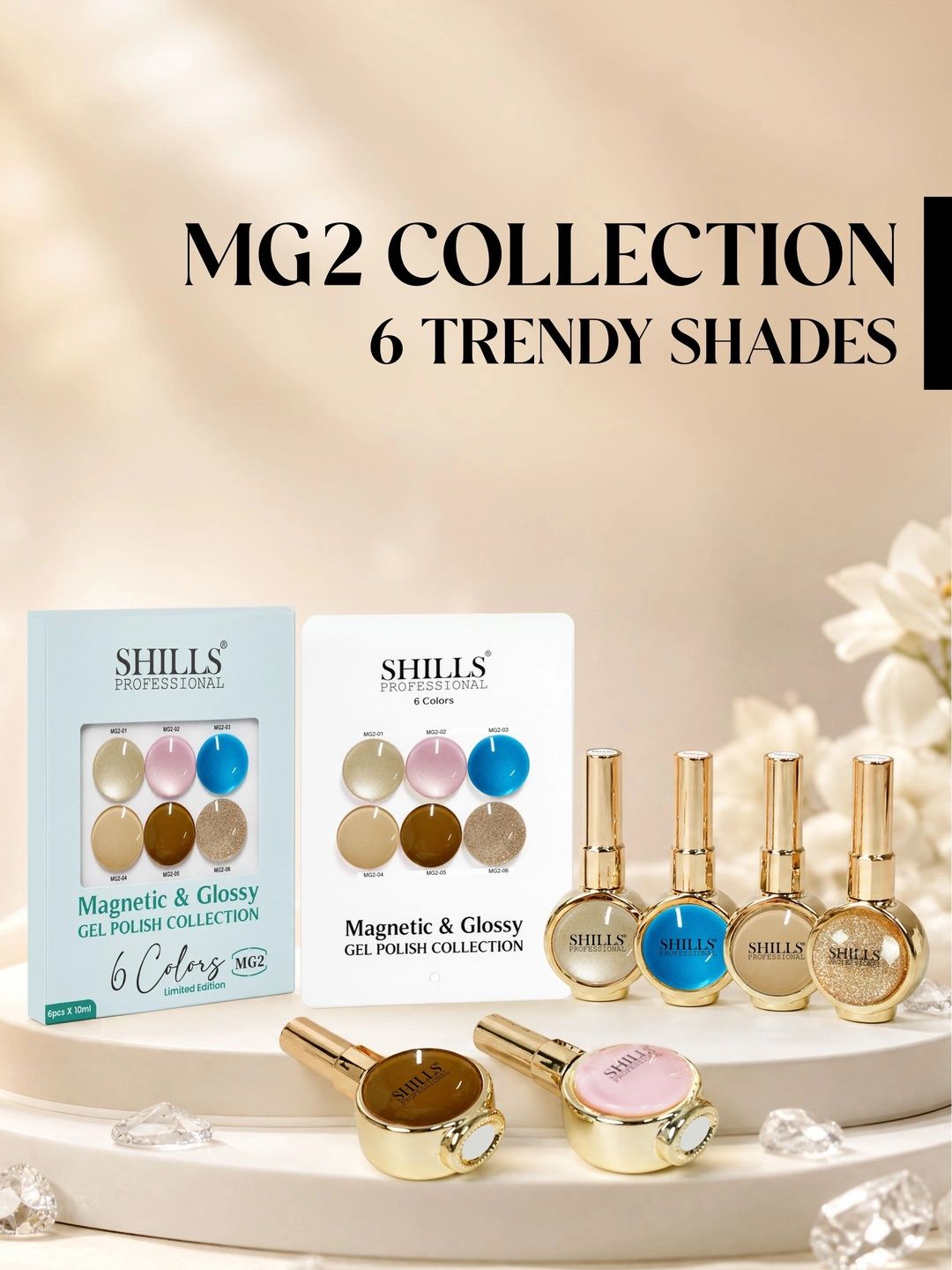 shills professional Set of 6 Magnetic & Glossy Cat Eye Gel Polish Collection - 10 ml -MG02-picture-10