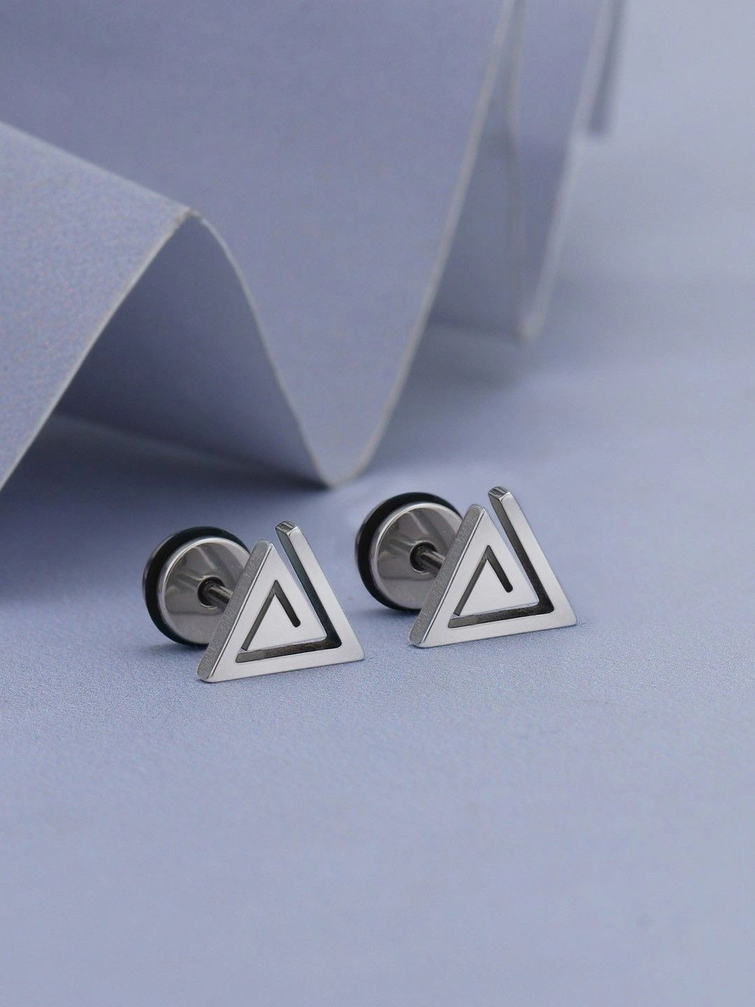 Carlton London Triangular Studs Earrings-picture-24