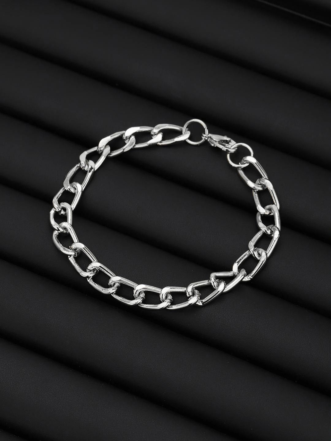 Carlton London Men Silver-Plated Link Bracelet-picture-20