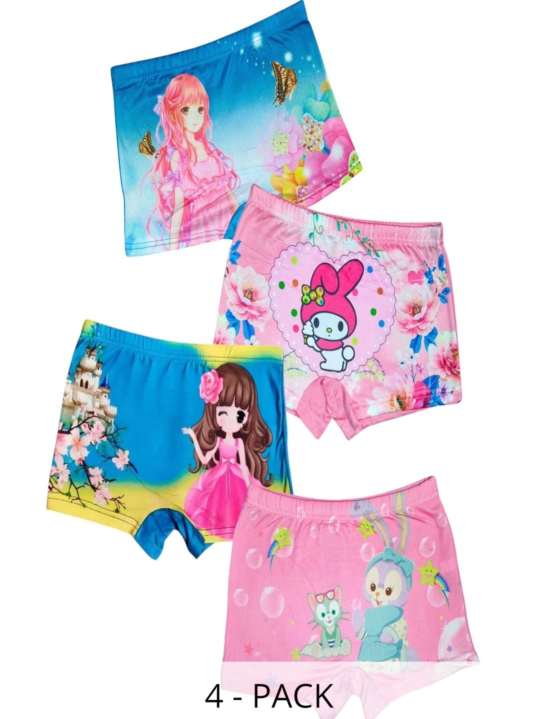 FALAM ENTERPRISE Girls Pack of 4 Printed Boy Shorts-picture-50
