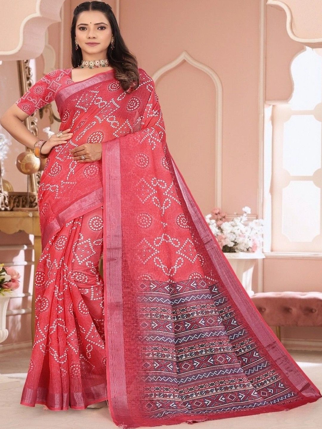 Moda Rapido Bandhani Silk Cotton Kanjeevaram Saree-picture-28