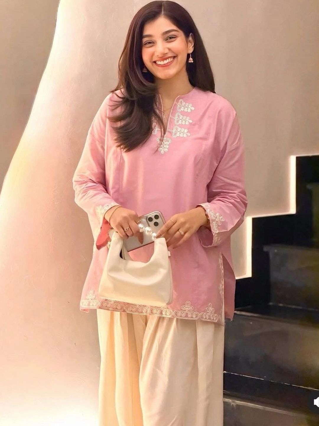 FASHION FRONTIER Women Ethnic Motifs Embroidered Regular Thread Work Pure Cotton Kurta with Palazzos-image-40