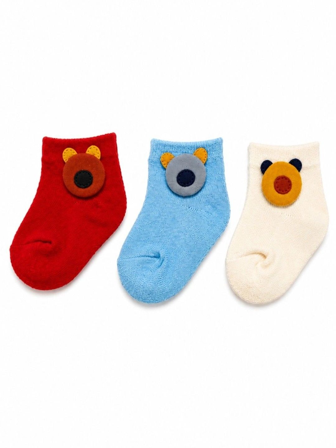 BAESD Unisex Kids Pack of 3 Cotton Blend Assorted Patterned Ankle Length Socks-picture-17