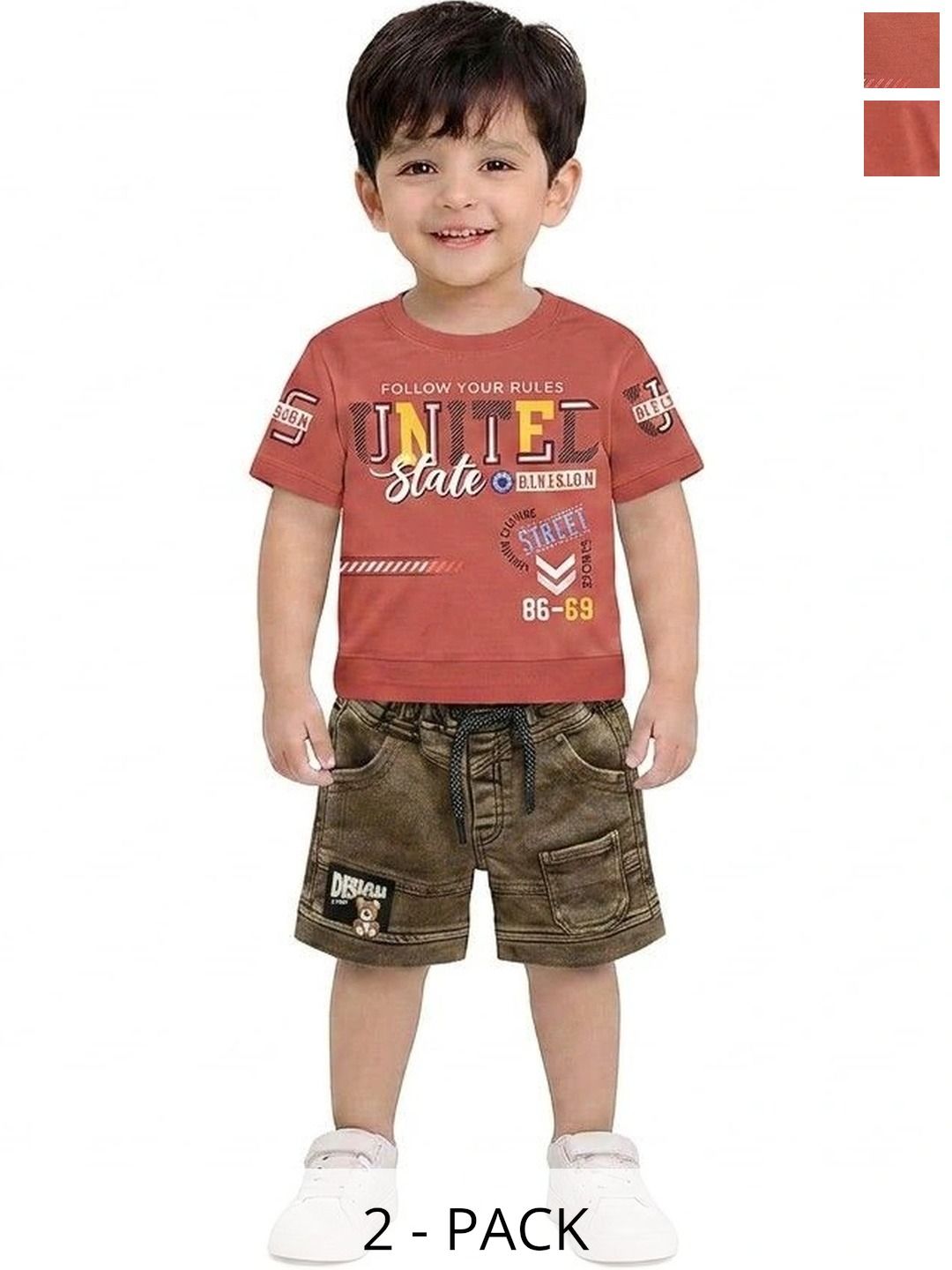 Ayu Elite Fashion Boys Printed T-shirt with Shorts-image-12
