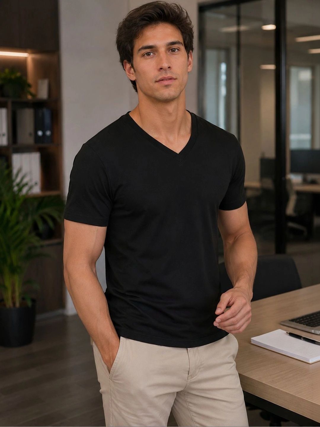 FBAR Men V-Neck T-shirt-picture-49