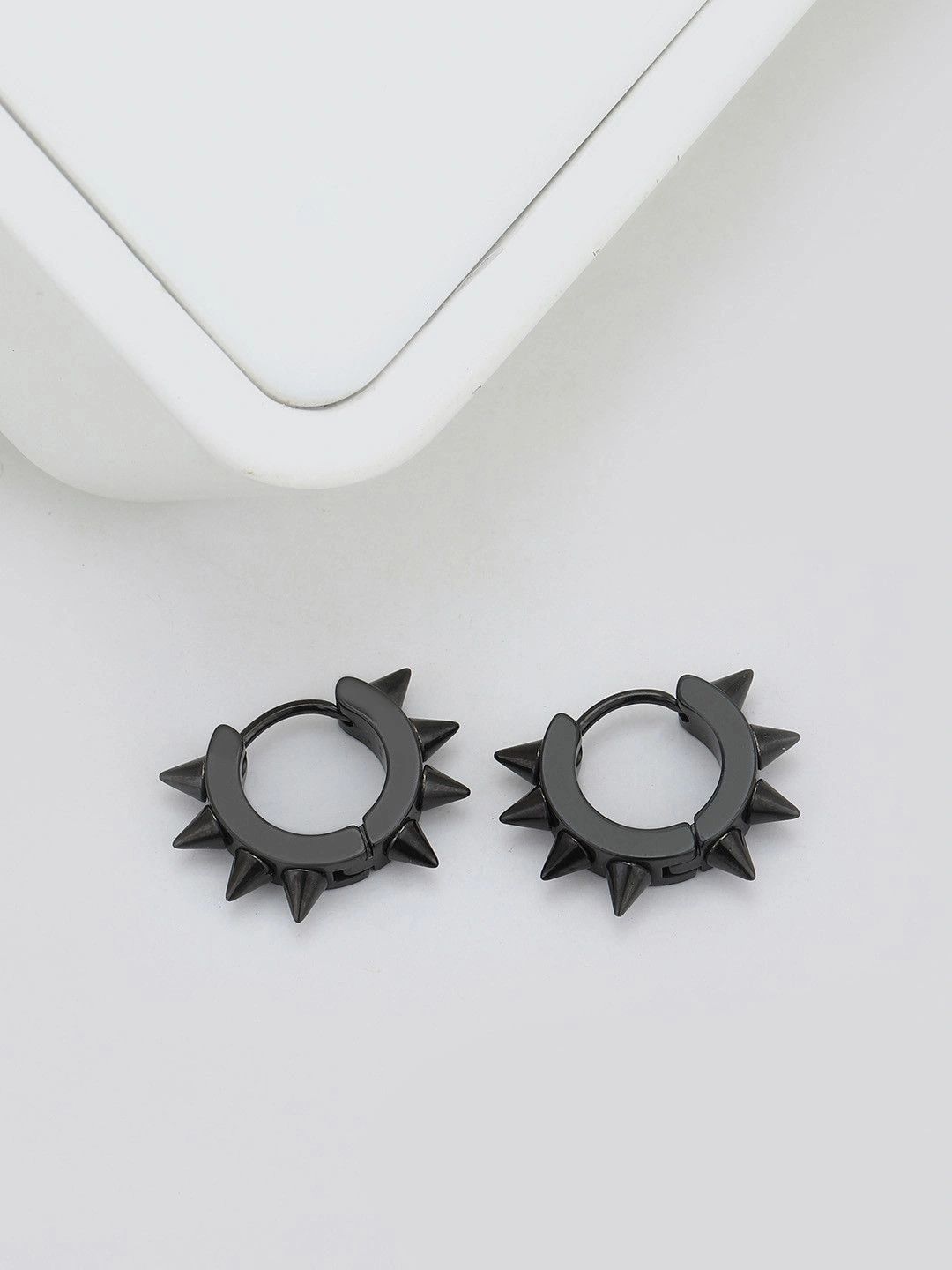 Carlton London Spiked Hoop Earrings-picture-34