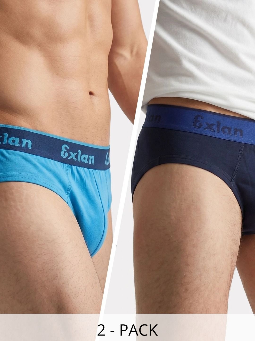 Exlan Men Pack of 2 Colourblocked Anti Bacterial Cotton Basic Briefs-picture-46