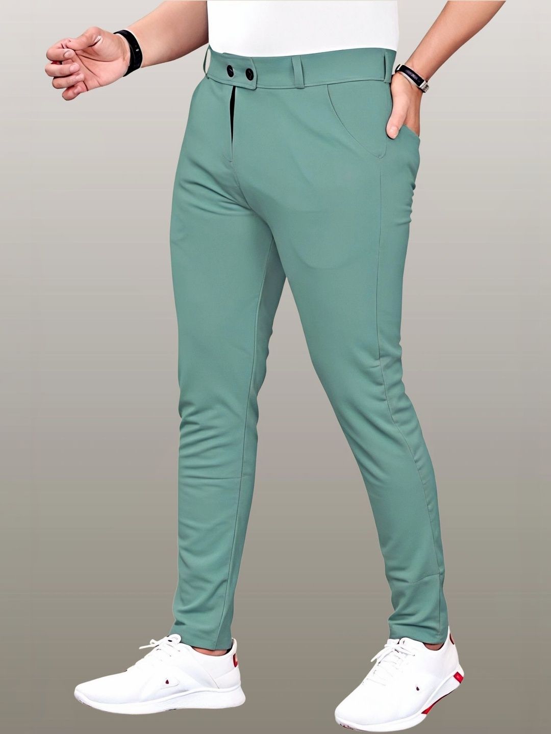FABAURA Men Slim Fit Easy Wash Trousers-picture-43