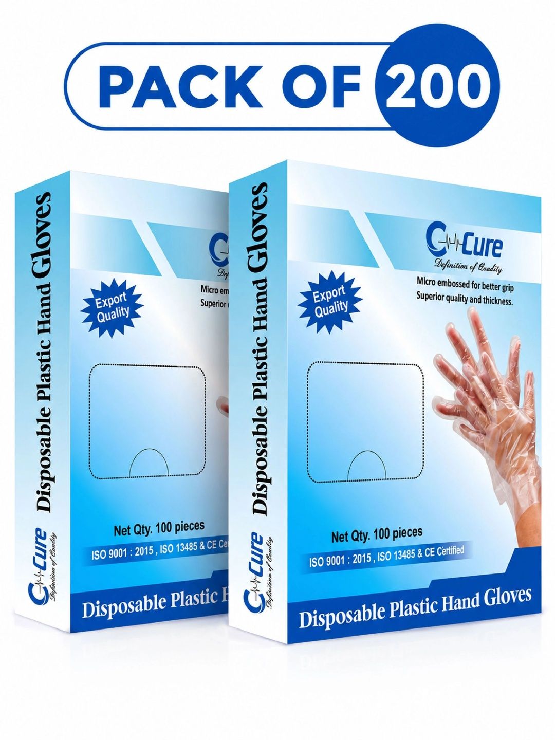 C-Cure Definition of Quality 200-Pcs Transparent Food Grade Disposable Kitchen Gloves-picture-54