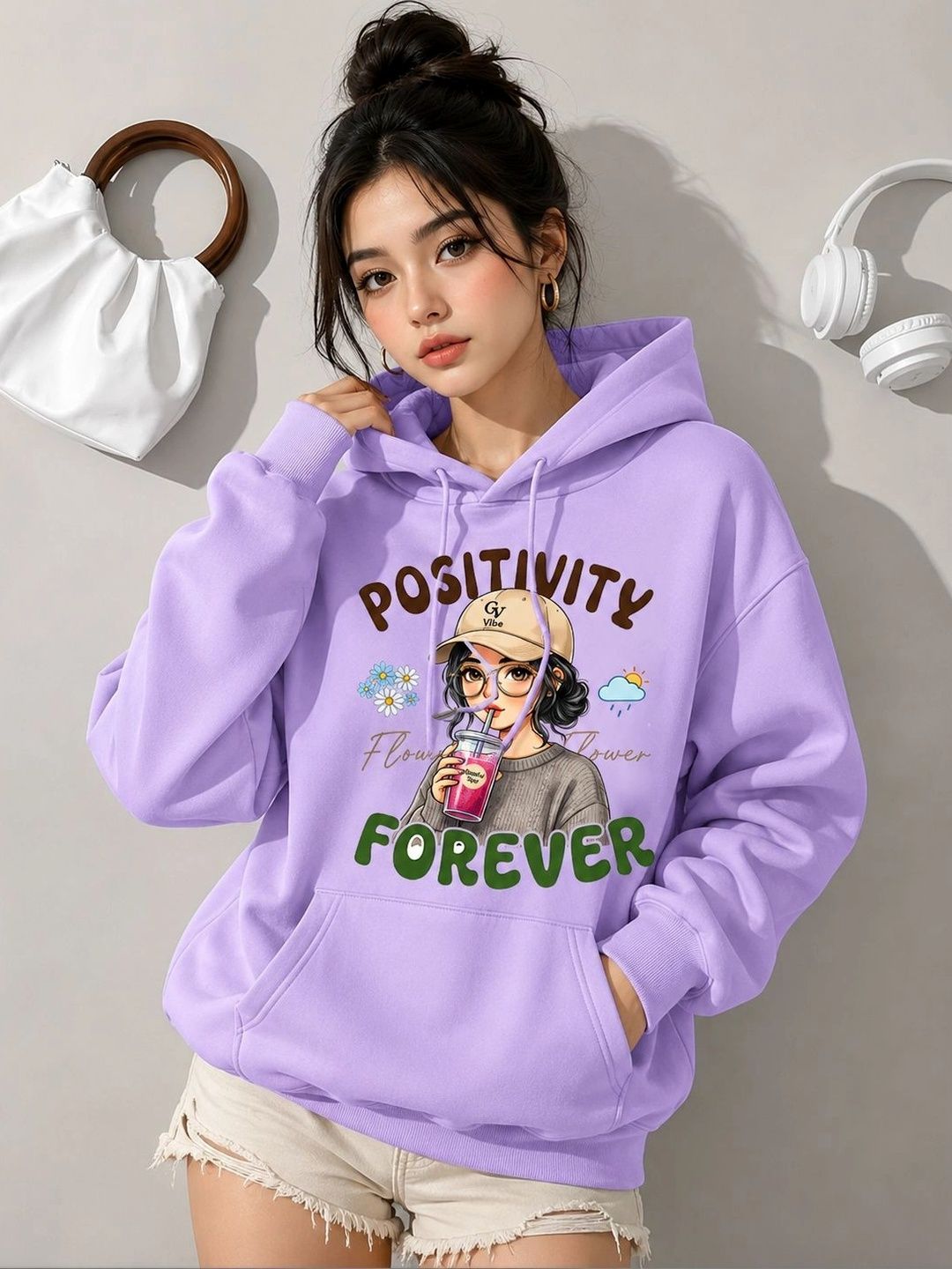PERSONALITEE Women Printed Hooded Sweatshirt-picture-11