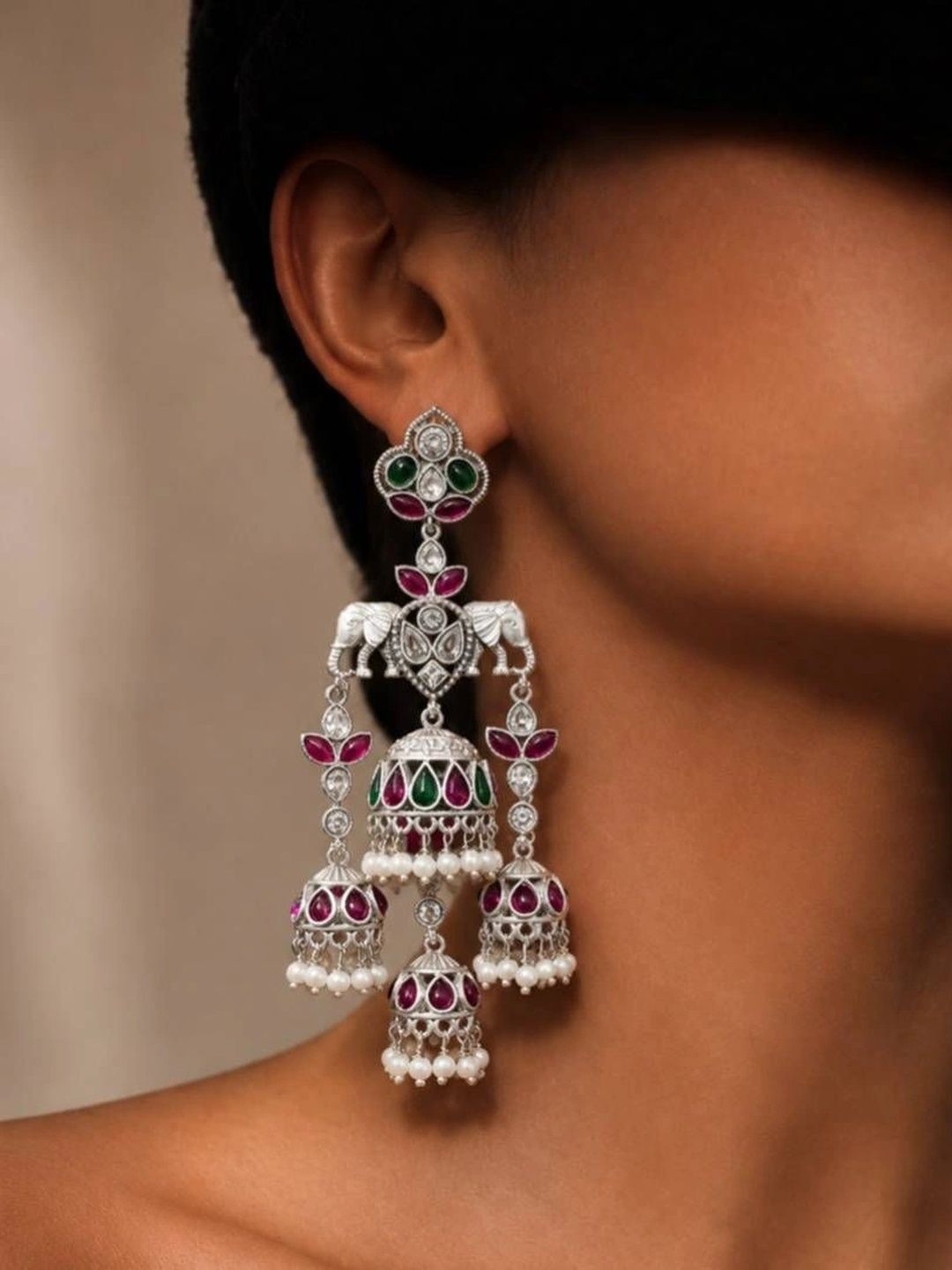 THE GLAM POUCH Animal Shaped Jhumkas Earrings-image-14