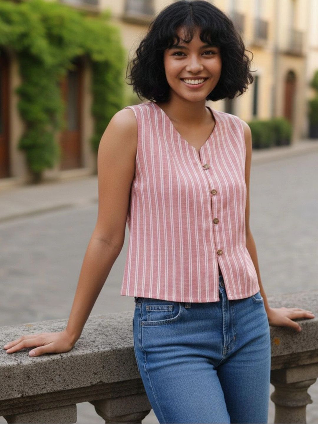 Anouk Mirage Striped Crop Top-image-25