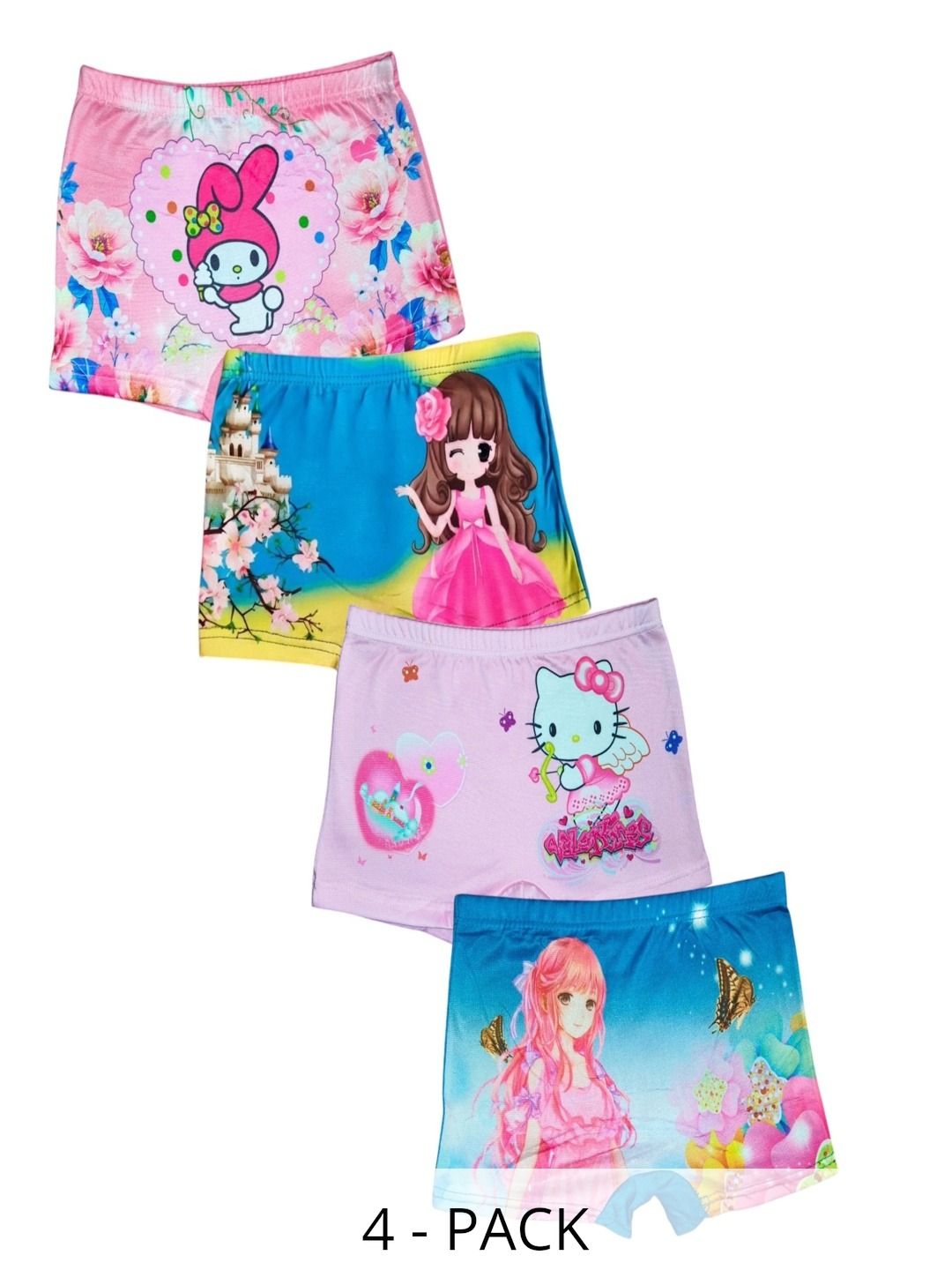 FALAM ENTERPRISE Girls Pack of 4 Printed Boy Shorts-picture-22