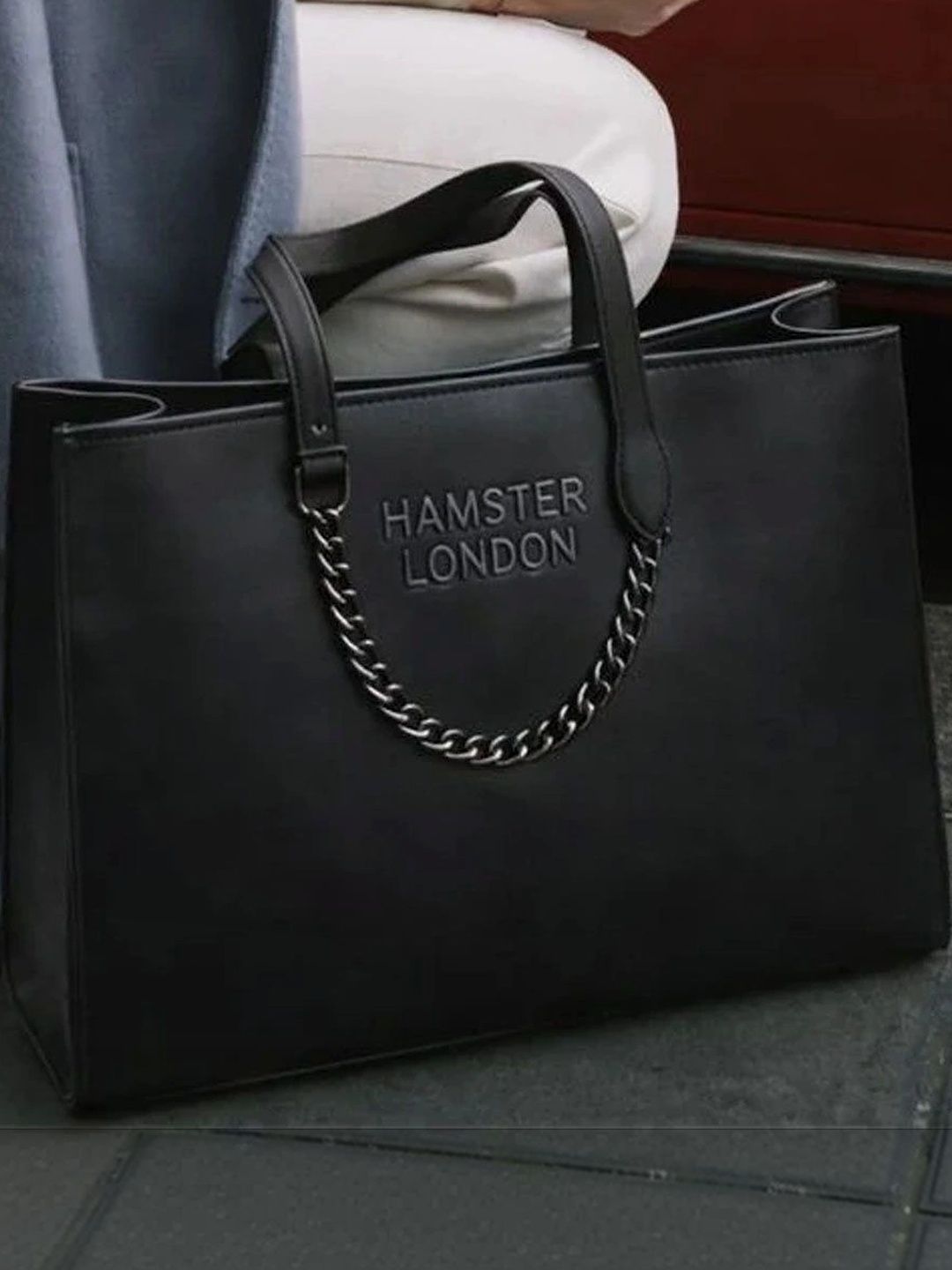 HAMSTER LONDON Textured PU Structured Tote Bag-picture-23