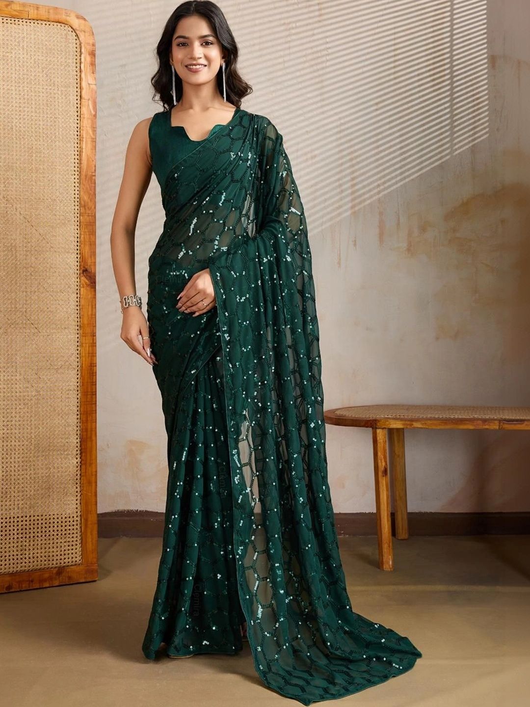 all about you Embellished Sequinned Poly Georgette Designer Saree-picture-49