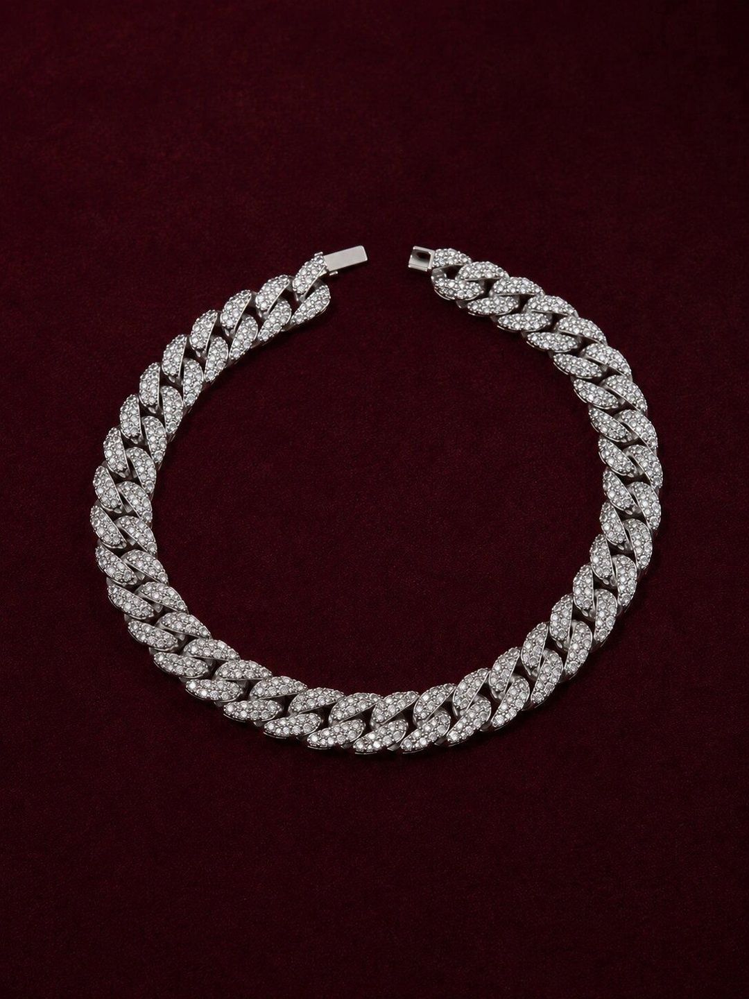 ARANI CREATION Unisex Brass Rhodium-Plated Link Bracelet-picture-33