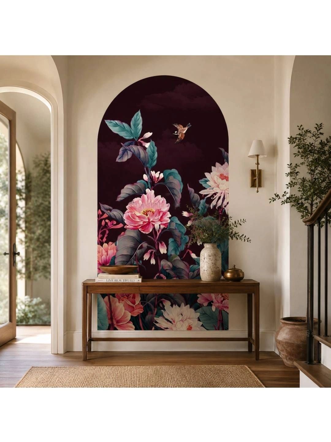 INDIAN ROYALS Maroon & Pink Printed Self-Adhesive & Durable Wall Sticker-picture-39
