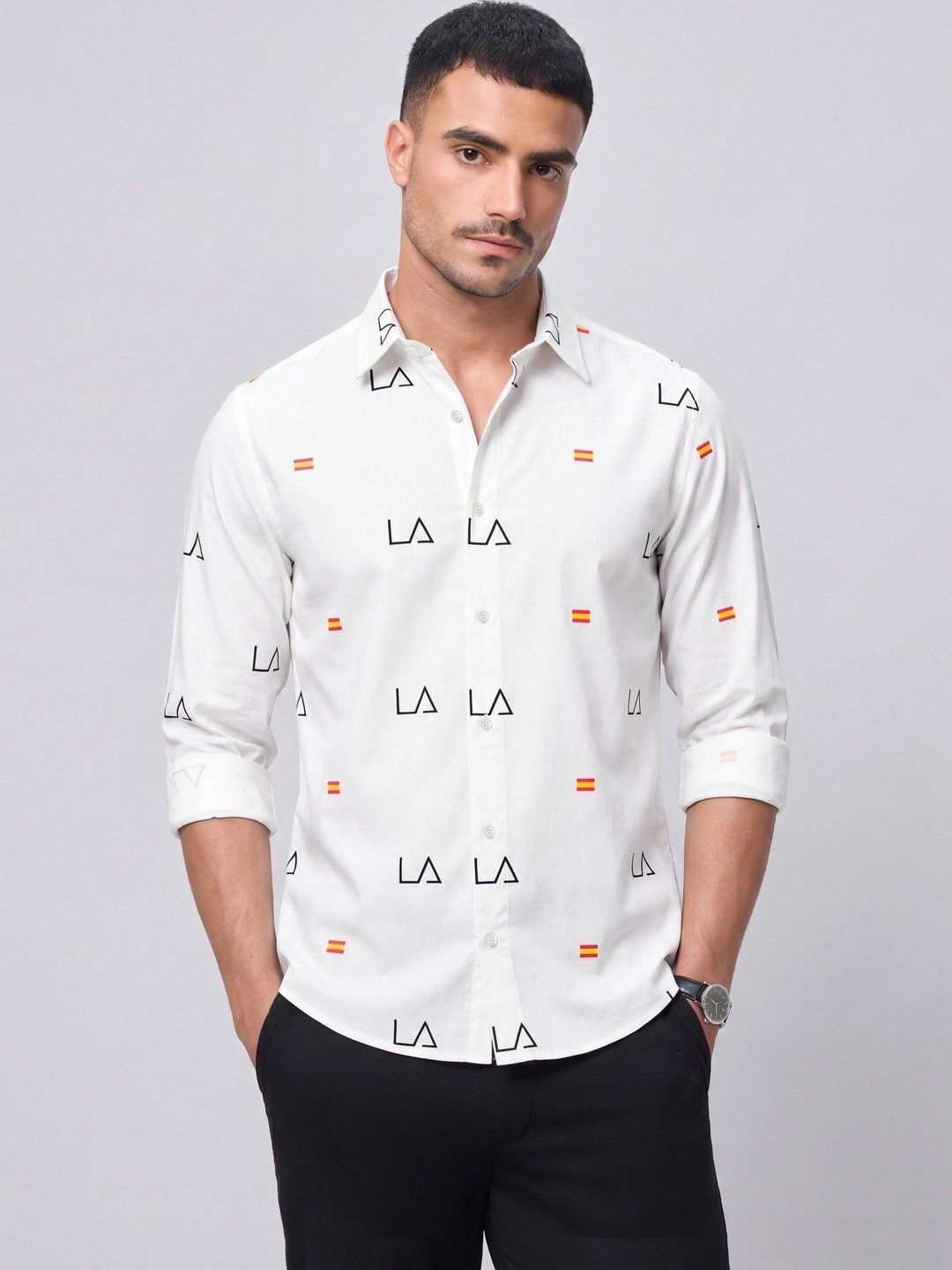 LAVALENCIA Men Premium Slim Fit Printed Casual Shirt-picture-39