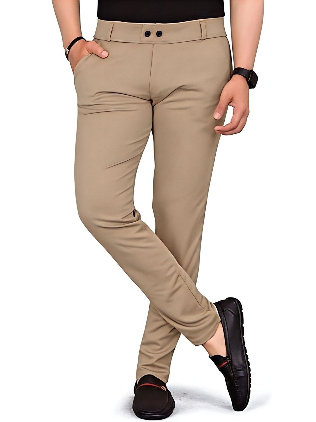 FABAURA Men Slim Fit Easy Wash Trousers-picture-51