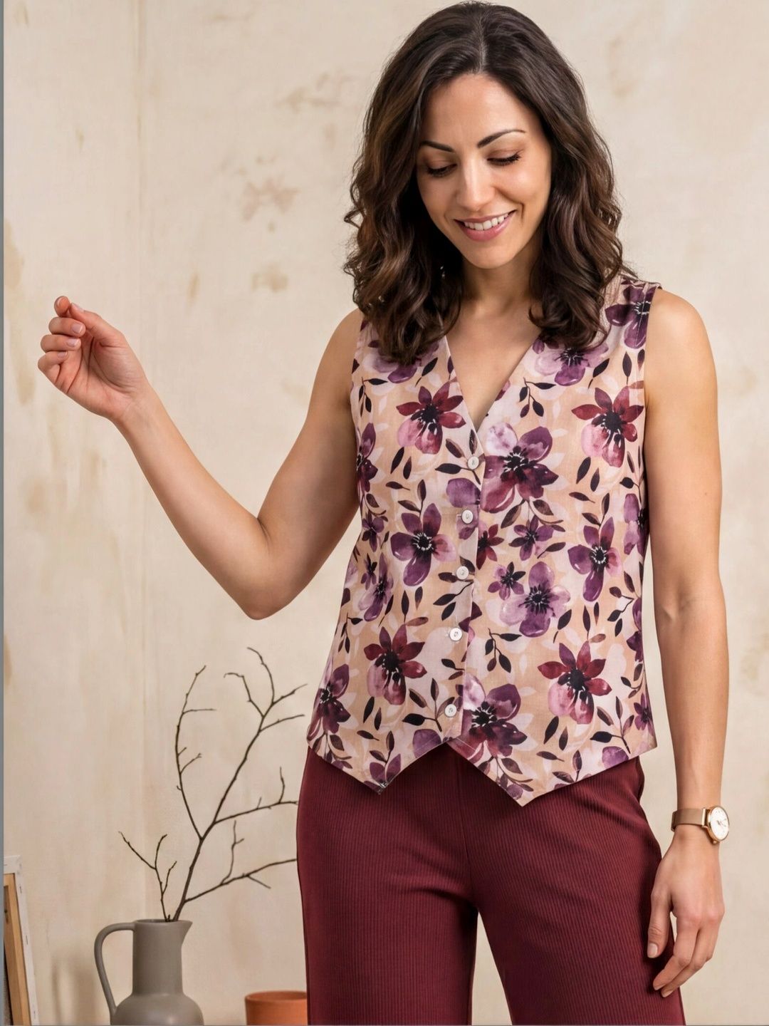 KALAMIR Floral Print Top-picture-38