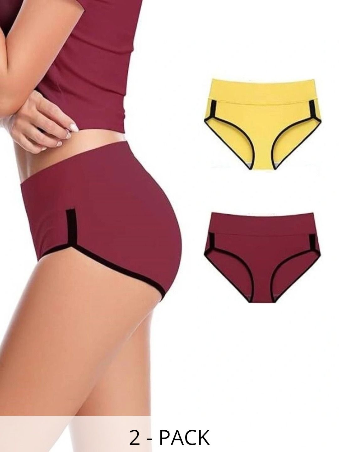 SKYVIEW Women Pack of 2 Colourblocked Cotton Boy Shorts-picture-27