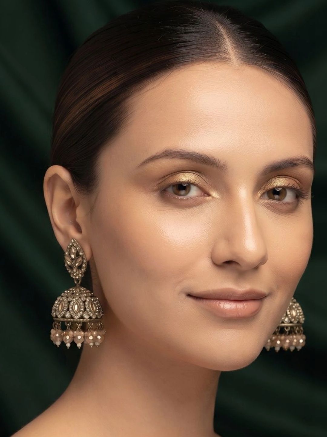 DURATI Teardrop Shaped Jhumkas Earrings-image-21