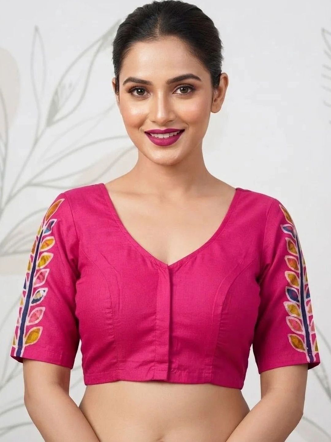 Monamaar Silk Printed Saree Blouse-picture-5