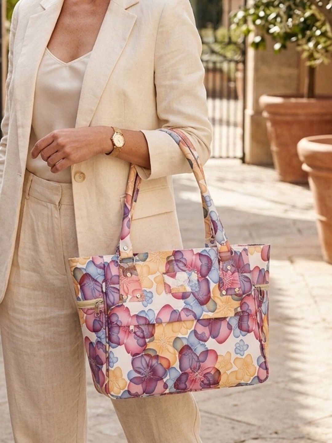 TURBOMAX Floral Printed PU Tote Bag-picture-18
