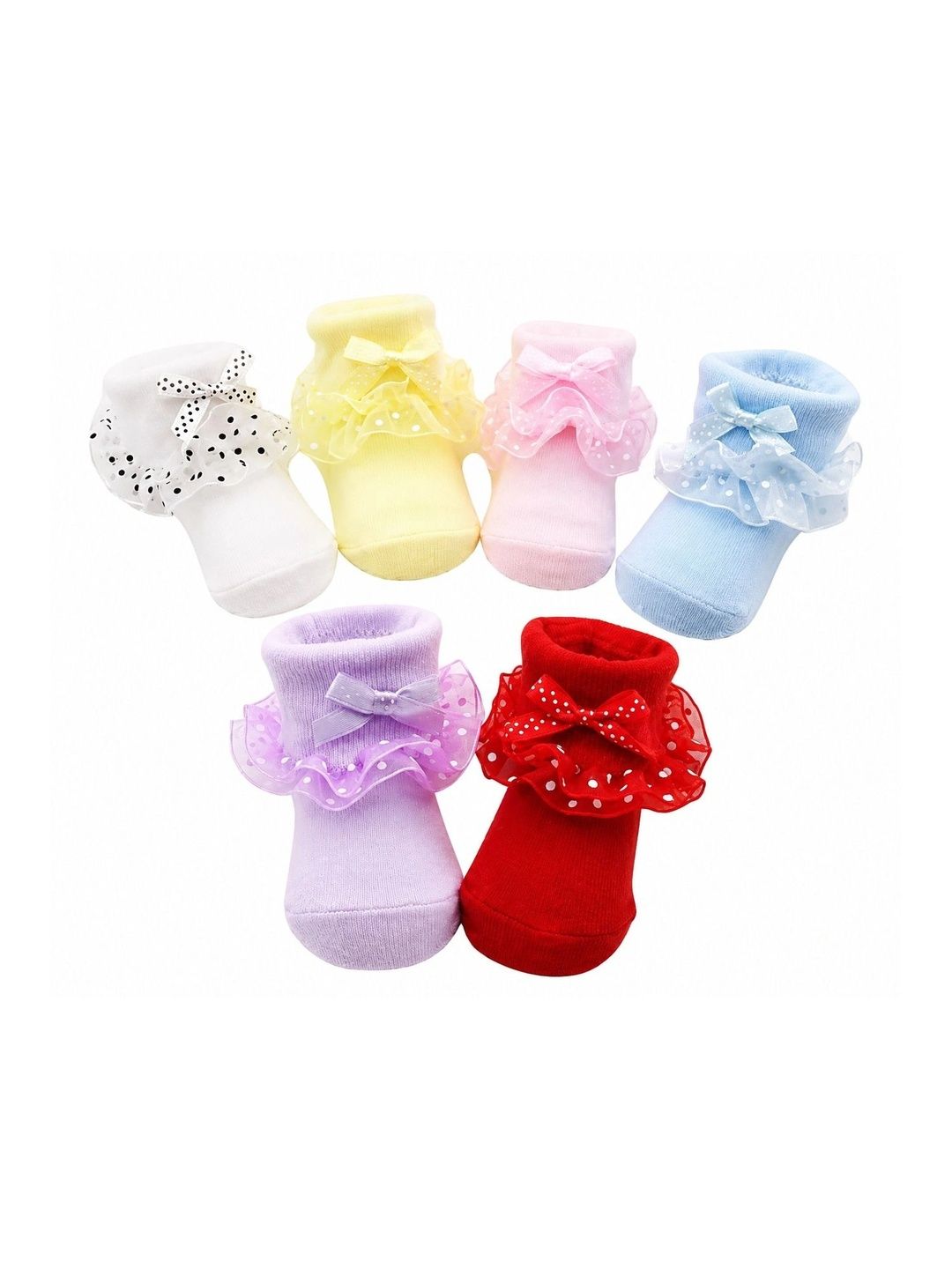 Oxzon Unisex Kids Pack of 6 Cotton Assorted Patterned Ankle Length Socks-picture-19