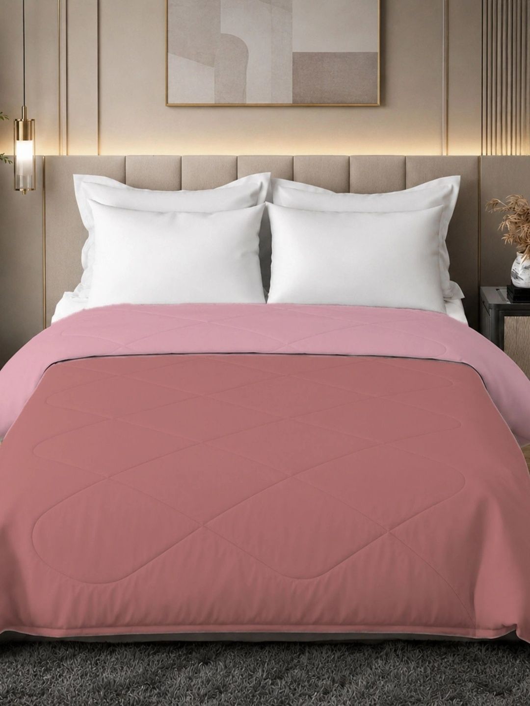 Homeful Style Peach-Coloured AC Room 120 GSM Quilt-picture-27