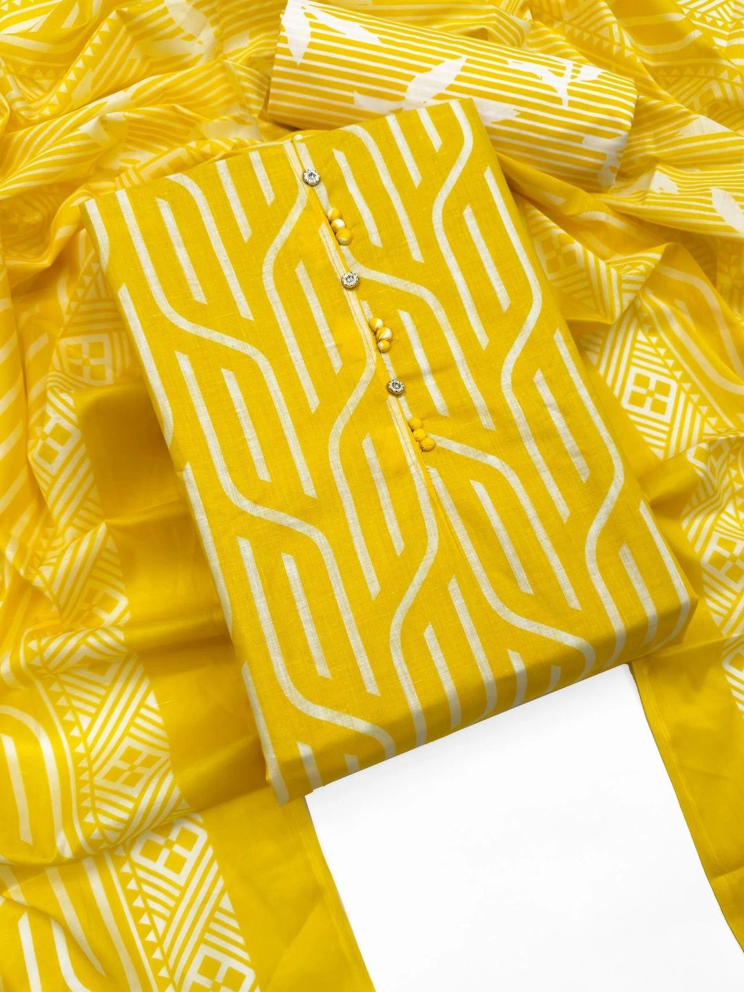 all about you Printed Pure Cotton Unstitched Dress Material-picture-30