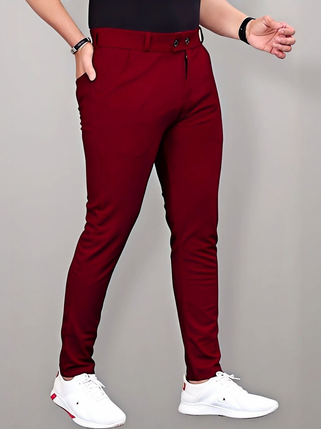 FABAURA Men Slim Fit Easy Wash Trousers-picture-16