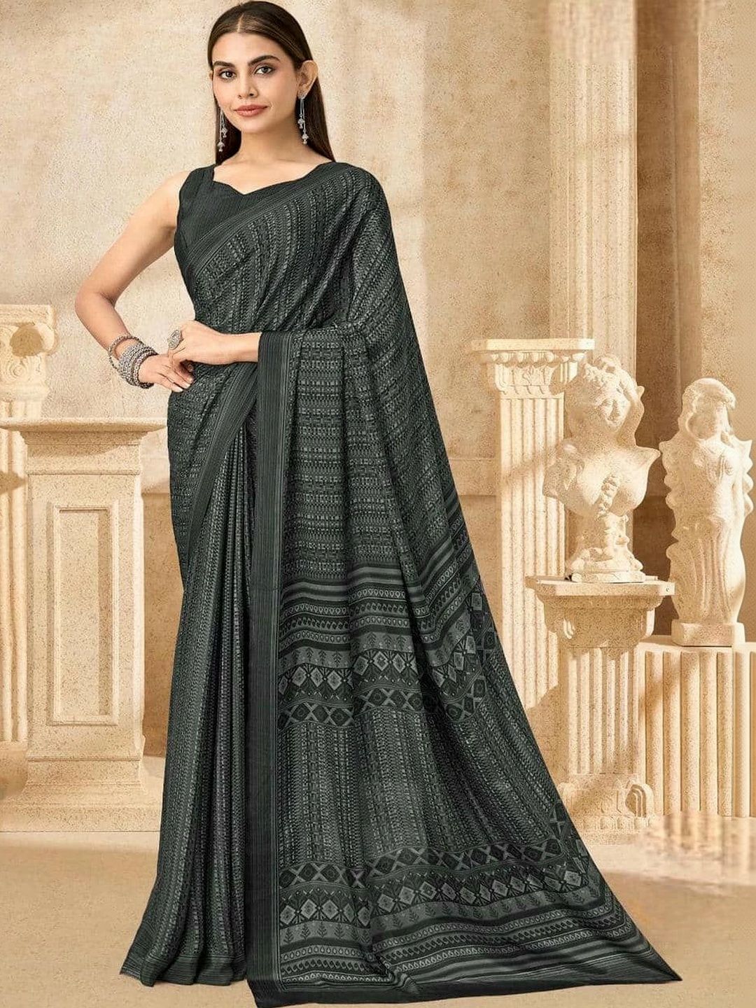 all about you Floral Pure Crepe Saree-picture-18
