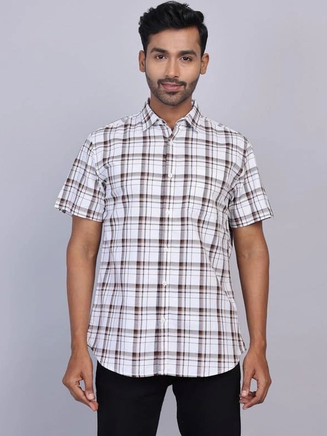 WEARHOUSE Men Classic Checked Casual Shirt-image-44