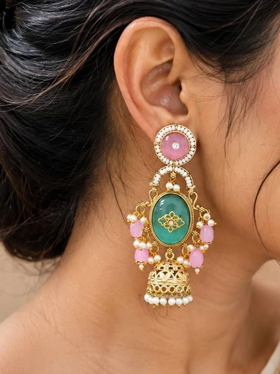 THE GLAM POUCH Circular Jhumkas Earrings-image-38